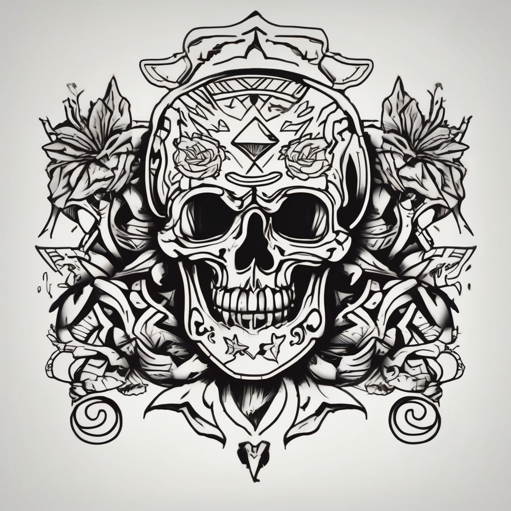 Thigh tattoo glitter tattoo, diseño de tatuaje Old school generado con IA